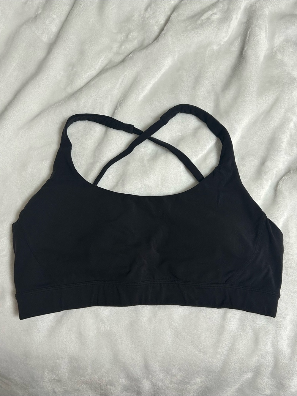 Stori Black Cross-Back Sports Bra